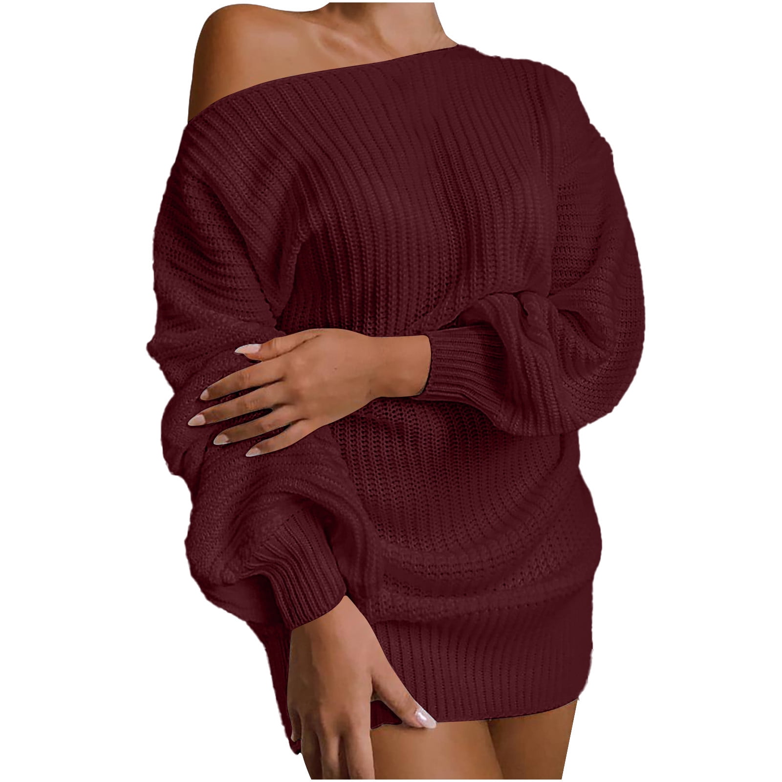 gakvbuo Off Shoulder Sweater Dress For Women Fall Fashion 2023 Oversized Knit  Dress Chunky Pullover Jumper Long Sleeve Crewneck Sexy Loose Pullover Knit  Sweater Tops - Walmart.com