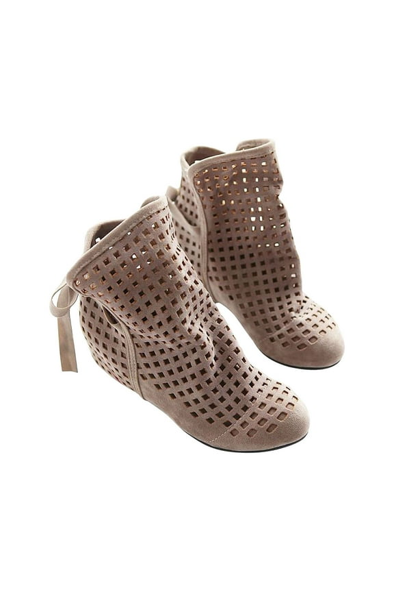 Snow Boots For Women Ankle Boots Hollow Bow Knot Low Heel Round Head Women's Short Boots Cool Boots Hole Shoes