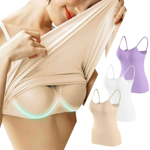 gakvbuo Sports Bra Tops For Womens High Elastic Body Shaping Nursing Underwear Camisole Brasieres Wirefree Padded Support Yoga Bras Gym Running Workout Tank Tops For Workout Sleeping Traveling(3Pcs)