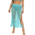 thumbnail image 1 of gakvbuo Summer Beach Cover Up Dress For Women Swimwear Bikini Bathing Suit Coverups Women Solid Swimsuit Bohemian Hollow Weave Tassels Cover Up Bikini Swimwear Beach Cover-Ups Wrap Skirt, 1 of 9