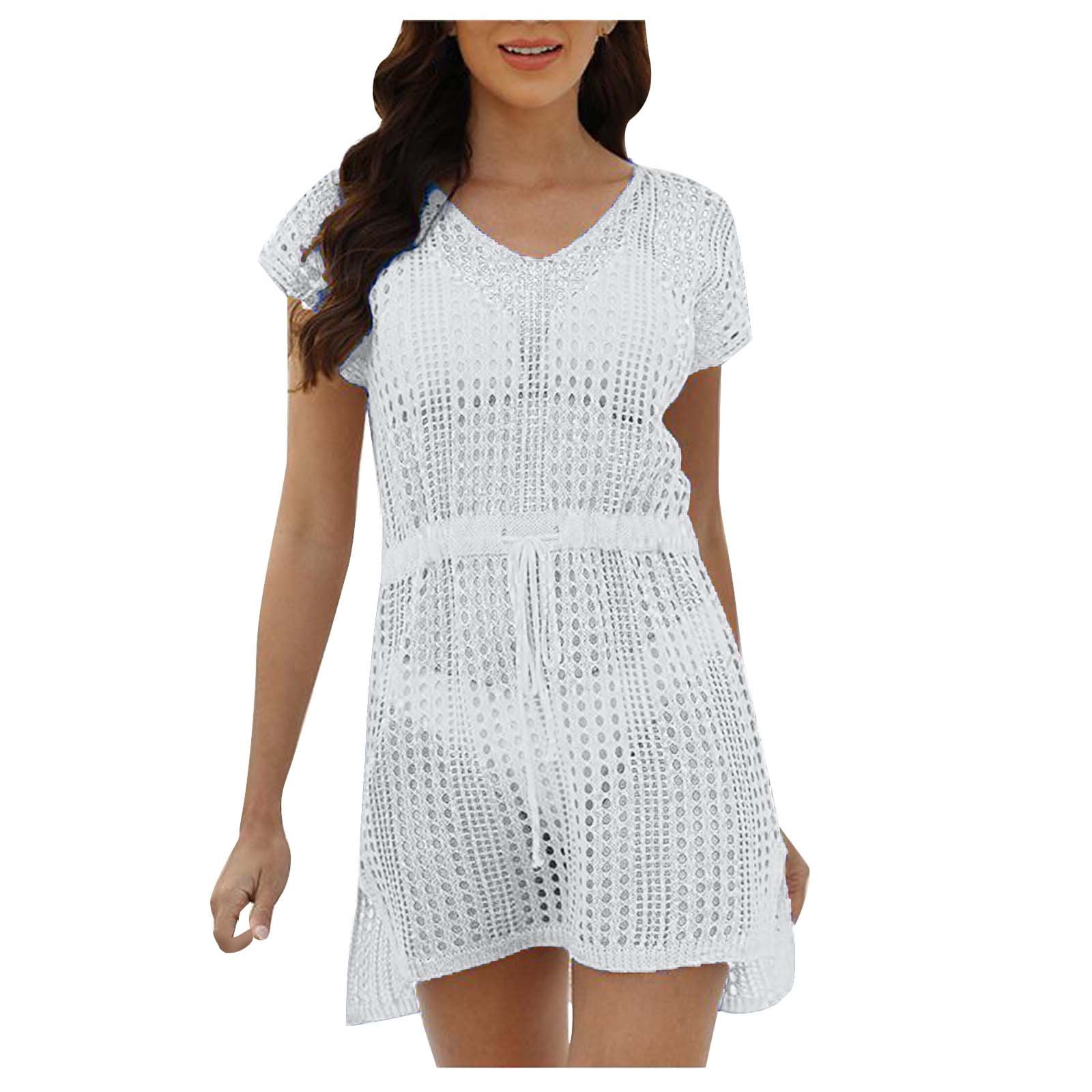 beach dress for toddler girl Printed Lacey Cover-Up Swim Dress – Da Intimo main image 0