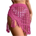 thumbnail image 1 of gakvbuo Summer Beach Cover Up Dress For Women Swimwear Bikini Bathing Suit Coverups Women's Hollow Out Knitted Skirt Perspective Split Tassel Half Length Short Skirt Beach Cover, 1 of 4