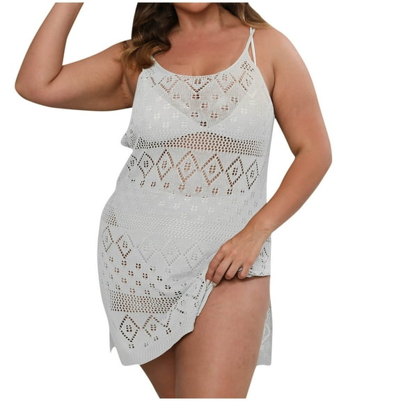 gakvbuo Summer Beach Cover Up Dress For Women Swimwear Bikini Bathing Suit Coverups Women’s Plus Bathing Suit Cover Up For Beach Pool Swimwear Crochet Dress