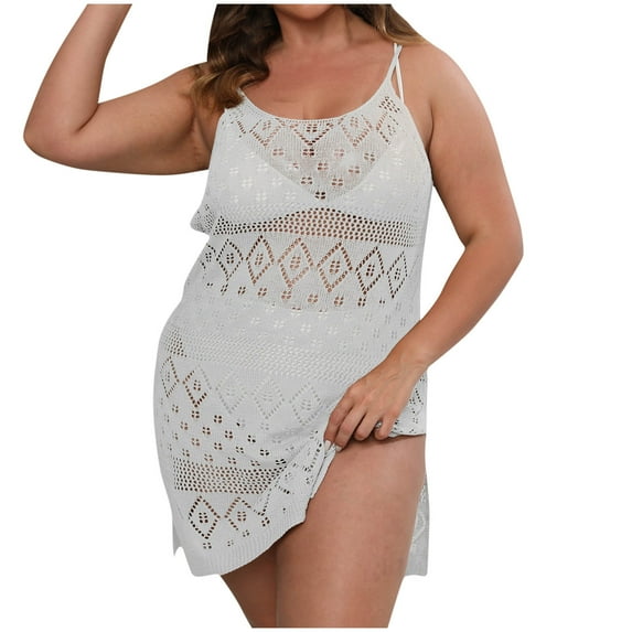 gakvbuo Summer Beach Cover Up Dress For Women Swimwear Bikini Bathing Suit Coverups Women’s Plus Bathing Suit Cover Up For Beach Pool Swimwear Crochet Dress