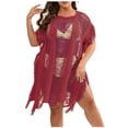 thumbnail image 1 of gakvbuo Summer Beach Cover Up Dress For Women Swimwear Bikini Bathing Suit Coverups Women’s Plus Bathing Suit Cover Up For Beach Pool Swimwear Crochet Dress, 1 of 5