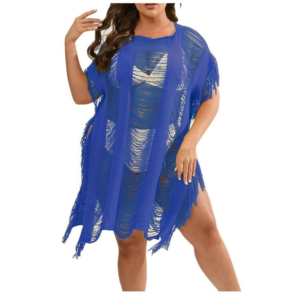 gakvbuo Summer Beach Cover Up Dress For Women Swimwear Bikini Bathing Suit Coverups Women’s Plus Bathing Suit Cover Up For Beach Pool Swimwear Crochet Dress