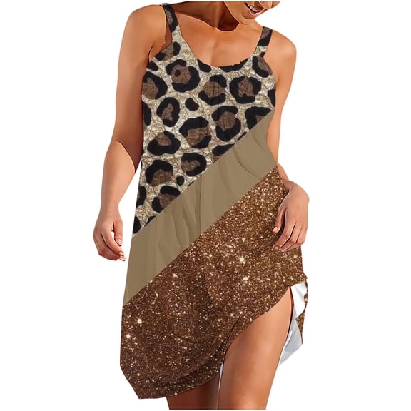 gakvbuo Summer Beach Cover Up Dresses For Women Casual Crew Neck T Shirt Dress Sleeveless Sundress Tank Mini Dress