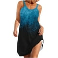 thumbnail image 1 of gakvbuo Summer Beach Cover Up Dresses For Women Casual Crew Neck T Shirt Dress Sleeveless Sundress Tank Mini Dress, 1 of 6