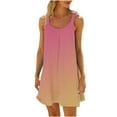 thumbnail image 1 of gakvbuo Summer Beach Cover Up Dresses For Women Casual Crew Neck T Shirt Dress Sleeveless Sundress Tank Mini Dress, 1 of 6