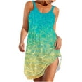 thumbnail image 1 of gakvbuo Summer Beach Cover Up Dresses For Women Casual Crew Neck T Shirt Dress Sleeveless Sundress Tank Mini Dress, 1 of 6