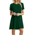 thumbnail image 1 of gakvbuo Summer Dresses For Women 2023 Casual Plus Size T-Shirt Dress Floral Short Sleeves Loose Flowy Sundresses Swing Boho Beach Cover Up, 1 of 8