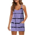 thumbnail image 1 of gakvbuo Summer Dresses For Women 2024 Vacation Trendy Beach Dresses Women's Fashion V-Neck Sleeveless Pockets Pullover Dress Shorts Suits, 1 of 5