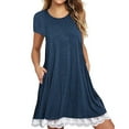 thumbnail image 1 of gakvbuo Summer Dresses For Women Trendy Plus Size Mini Dress Cover Up Dress Crew Neck Tshirt Dress Short Sleeve Sundresses With Pockets, 1 of 5