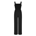 thumbnail image 1 of gakvbuo Summer Jumpsuits Overalls Romper Playsuit Suspender Trousers for Women Summer Casual Gathered Jumpsuit Neck Work Jumpsuit Sleeveless Wide Leg Pants, 1 of 6