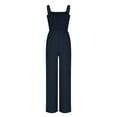 thumbnail image 1 of gakvbuo Summer Jumpsuits Overalls Romper Playsuit Suspender Trousers for Women Summer Casual Gathered Jumpsuit Neck Work Jumpsuit Sleeveless Wide Leg Pants, 1 of 6
