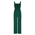 thumbnail image 1 of gakvbuo Summer Jumpsuits Overalls Romper Playsuit Suspender Trousers for Women Summer Casual Gathered Jumpsuit Neck Work Jumpsuit Sleeveless Wide Leg Pants, 1 of 6