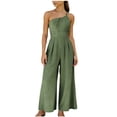 thumbnail image 1 of gakvbuo Summer Jumpsuits Overalls Romper Playsuit Suspender Trousers for Women’s Fashion Strapless Waist Cinching Wide Leg Jumpsuits Pants, 1 of 9