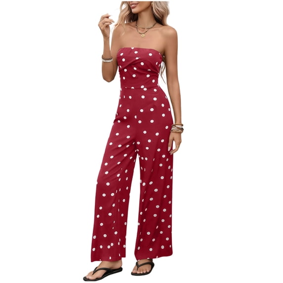gakvbuo Summer Jumpsuits for Womens Sleeveless Racerback Back-Strap Long Pants Overalls Romper Playsuit Suspender