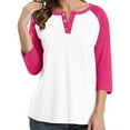 thumbnail image 1 of gakvbuo Plus Size Buttons Down Shirts For Women 3/4 Sleeve Henley Tops Casual Loose Summer Button-Up Shirts V-Neck Pullover Tunics Tops, 1 of 9