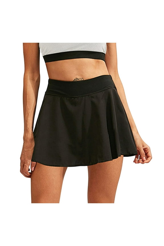 Summer Pleated Tennis Skirt for Women High Waisted Athletic Golf Skorts Skirts for Sports Quick-Drying Running Gym Training Casual Fake 2 Piece Workout Sports Skirts
