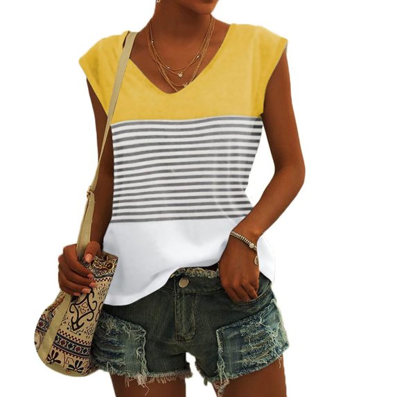 gakvbuo Summer Savings Clearance Plus Size Tunic Tops For Women Cap Sleeve T-Shirt V Neck Solid Color Loose Fit Tank Tops Summer Tops Batwing Sleeve Casual Tee Basic Blouse