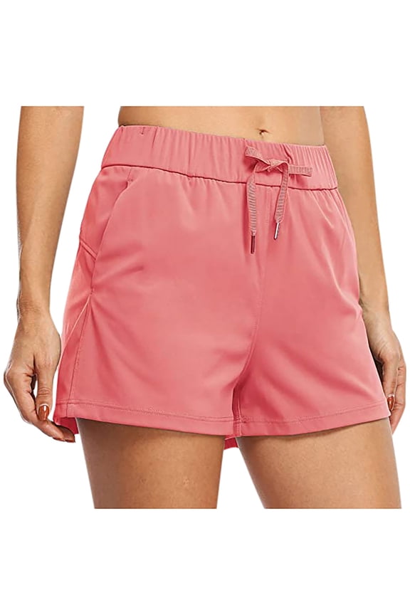 Summer Running Shorts for Women High Waisted Bike Shorts Workout Shorts Yoga Short Workout Quick Dry Athletic Gym Shorts Drawstring Shorts for Women with Pockets
