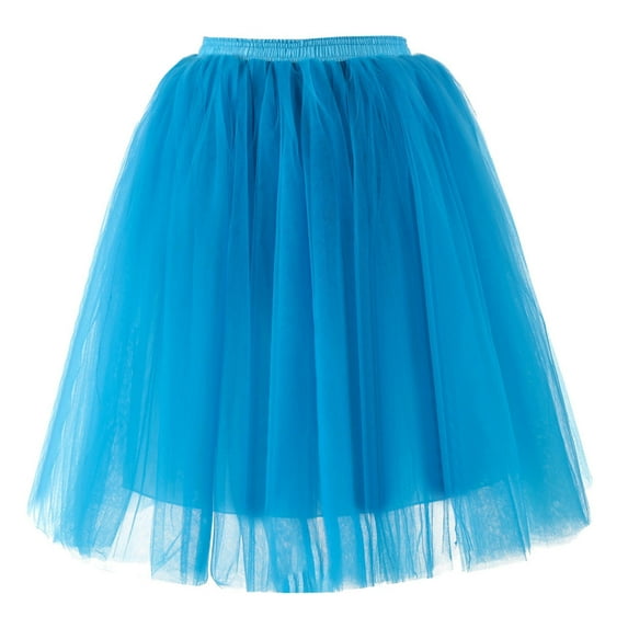 gakvbuo Summer Womens High Quality Pleated Gauze Knee Length Skirt Adult Dancing Skirt