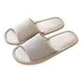 thumbnail image 1 of gakvbuo Summer Slippers For Women Indoor And Outdoor Wide Walking Outdoor Slippersfashion Couple Casual Linen Round Head Stripe Casual Flops Home Shoes, 1 of 3