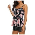 thumbnail image 1 of gakvbuo Summer Swimsuit Women Bathing Suit for Women Plus Size Swimsuit for Women High Waisted Bikini Floral Printed Tankini Swimming Suit 2 Pieces Bow Tie Beach Swimsuit, 1 of 6