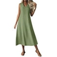 thumbnail image 1 of gakvbuo Summer Tank Dress For Women Maxi Dress Sundress Women Casual V-Neck Sleeveless Solid Long Dress, 1 of 7
