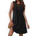 thumbnail image 1 of gakvbuo Summer Tank Dresses For Women 2025 Club Party Tunic Mini Dresses Sleeveless Lace Crew Neck A Line Short Dresses Vacation Beach Sundress, 1 of 7