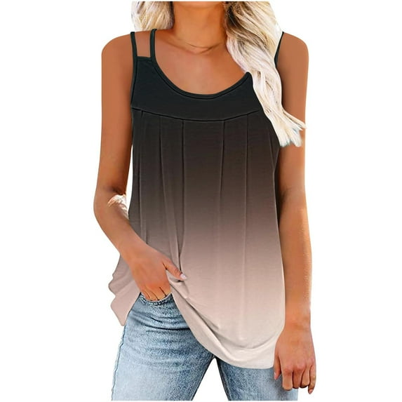 gakvbuo Summer Tank Top for Womens Summer Fashion Women'S Spring/Summer Casual Round Neck Sleeveless Top Tank Top