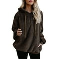 thumbnail image 1 of gakvbuo Sweaters For Women Fall Fashion 2024 Oversized Sherpa Pullover Zipup Hoodie With Pockets Fuzzy Fleece Sweatshirt Coat Long Sleeve Hooded Blouse Sweatshirt Cotton Coat Outwear, 1 of 9