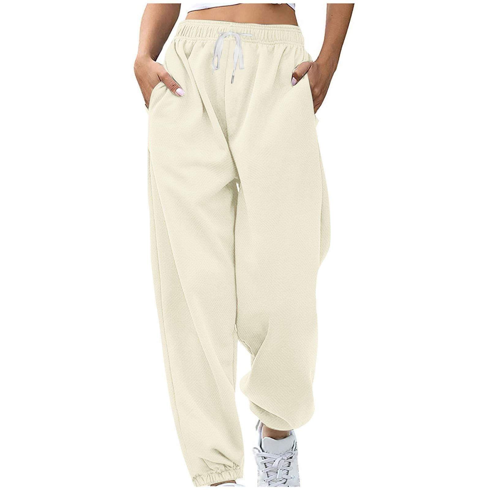 Ladies LDC Cargo Pockets Drawstring Sweatpants-Carbon Grey