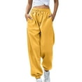 thumbnail image 1 of gakvbuo Tapered Sweatpants For Women Cargo Pants Drawstring Bottom Running Sweat Pants High Waist Sporty Gym Workout Athletic Jogger Pants Trousers with Pockets, 1 of 6