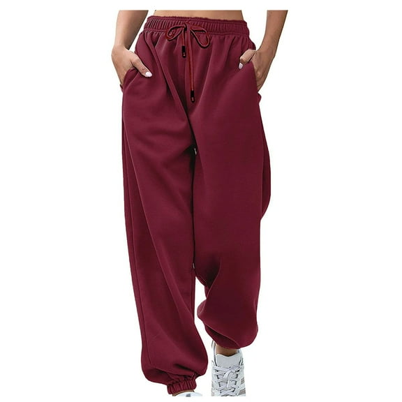 gakvbuo Sweatpants For Women Cargo Pants Drawstring Baggy Cinch Bottom Sweatpants Pockets High Waist Sporty Gym Athletic Fit Jogger Pants Lounge Trousers