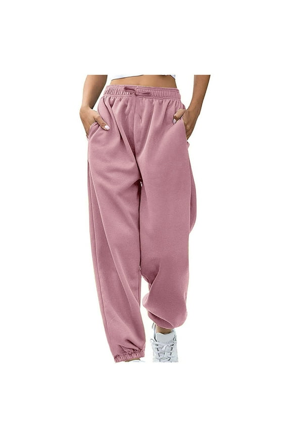 Sweatpants For Women Cargo Pants Drawstring Baggy Cinch Bottom Sweatpants Pockets High Waist Sporty Gym Athletic Jogger Pants Lounge Trousers With Pockets