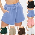 thumbnail image 1 of gakvbuo Sweatshorts for women High Waisted Athletic Shorts with Pockets Elastic Drawstring Dolphin Shorts High Waist Workout Shorts Cotton Lounge Shorts Trendy Summer Running Sweat Shorts, 1 of 10