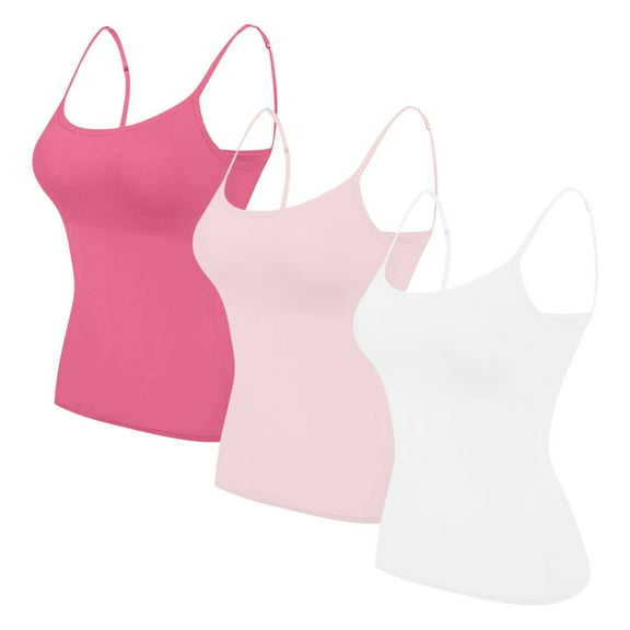 gakvbuo Tank Top for Women Spaghetti Straps Camisole Underwear Vest Underwear Without Steel Ring Cup Sleeveless Outer Wear Suspender Bottoming Underwear