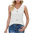 thumbnail image 1 of gakvbuo Tank Tops For Women 2024 Summer Eyelet Sleeveless Women's Fashion Printed T-shirt 3/4 Sleeves Blouse Round Neck Casual Tops, 1 of 4