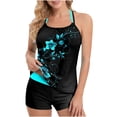 thumbnail image 1 of gakvbuo Tankini Swimsuits For Women With Boyshorts Swimwear Two Piece Bathing Suits Women's Split Three-piece Printed Swimsuit, 1 of 7