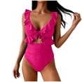 thumbnail image 1 of gakvbuo One Piece Bikini Swimsuit Women Cutout Monokini Bathing Swimwear Women's Solid Color With Chest Loose Drawstring Split Swimsuit, 1 of 7