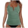 thumbnail image 1 of gakvbuo Tankini Tops For Women Swimwear Top Bathing Suit Top Without Bottom Short Women's Sleeveless Solid Swimsuit Push-Up Padded Swimwear Swimsuit Blouse, 1 of 6