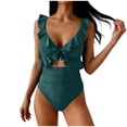thumbnail image 1 of gakvbuo One Piece Bikini Swimsuit Women Cutout Monokini Bathing Swimwear Women's Solid Color With Chest Loose Drawstring Split Swimsuit, 1 of 7
