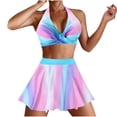 thumbnail image 1 of gakvbuo Tankini Swimsuits With Skirt Two Piece Bathing Suits Swimwear Women's Gradient Print Adjustable Suspenders Backless Bikinis Sets, 1 of 5