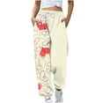 thumbnail image 1 of gakvbuo Tapered Running Baggy Cinch Bottom Sweatpants For Women Cargo Pants Drawstring Valentines Day Print High Waist Athletic Workout Jogger Pants Full-Length Lounge Sporty Trousers With Pockets, 1 of 2