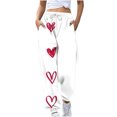 thumbnail image 1 of gakvbuo Tapered Running Baggy Cinch Bottom Sweatpants For Women Cargo Pants Drawstring Valentines Day Print High Waist Athletic Workout Jogger Pants Full-Length Lounge Sporty Trousers With Pockets, 1 of 2