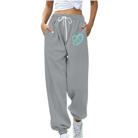 gakvbuo Tapered Running Baggy Bottom Sweatpants For Women Cargo Pants Drawstring High Waist Sporty Gym Athletic Fit Jogger Pants Trousers With Pockets
