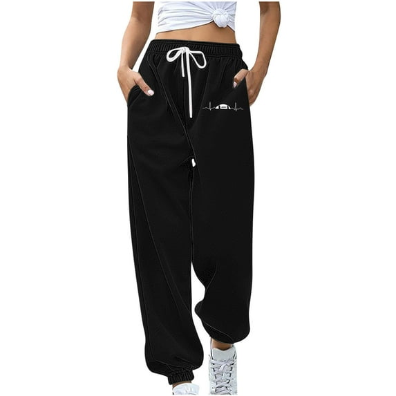 gakvbuo Tapered Running Baggy Bottom Sweatpants For Women Cargo Pants Drawstring High Waist Sporty Gym Athletic Fit Jogger Pants Trousers With Pockets