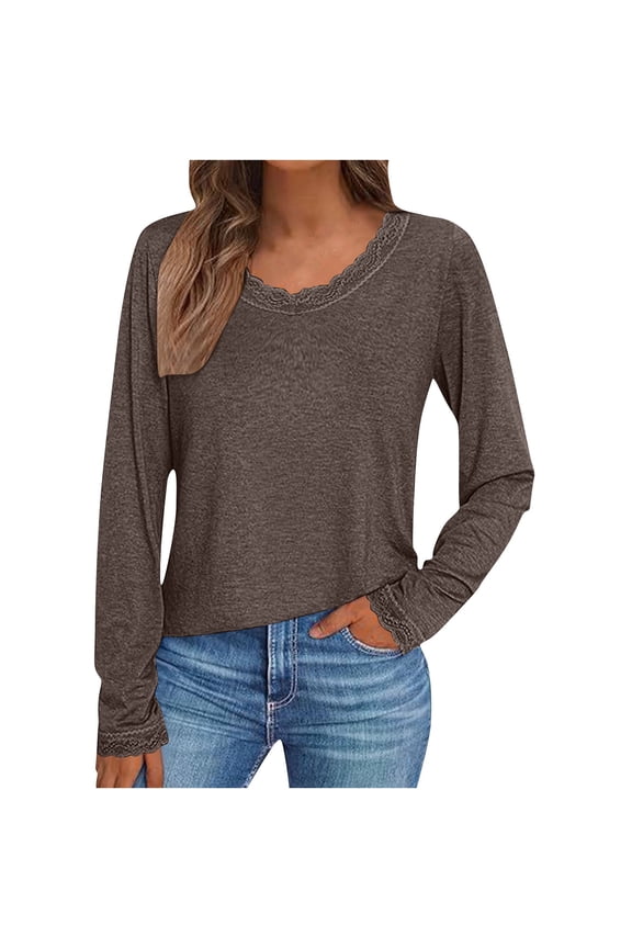 Tunic Tops For Women Long Sleeve V-Neck Pullover Sweatshirts Blouse Fall Tops